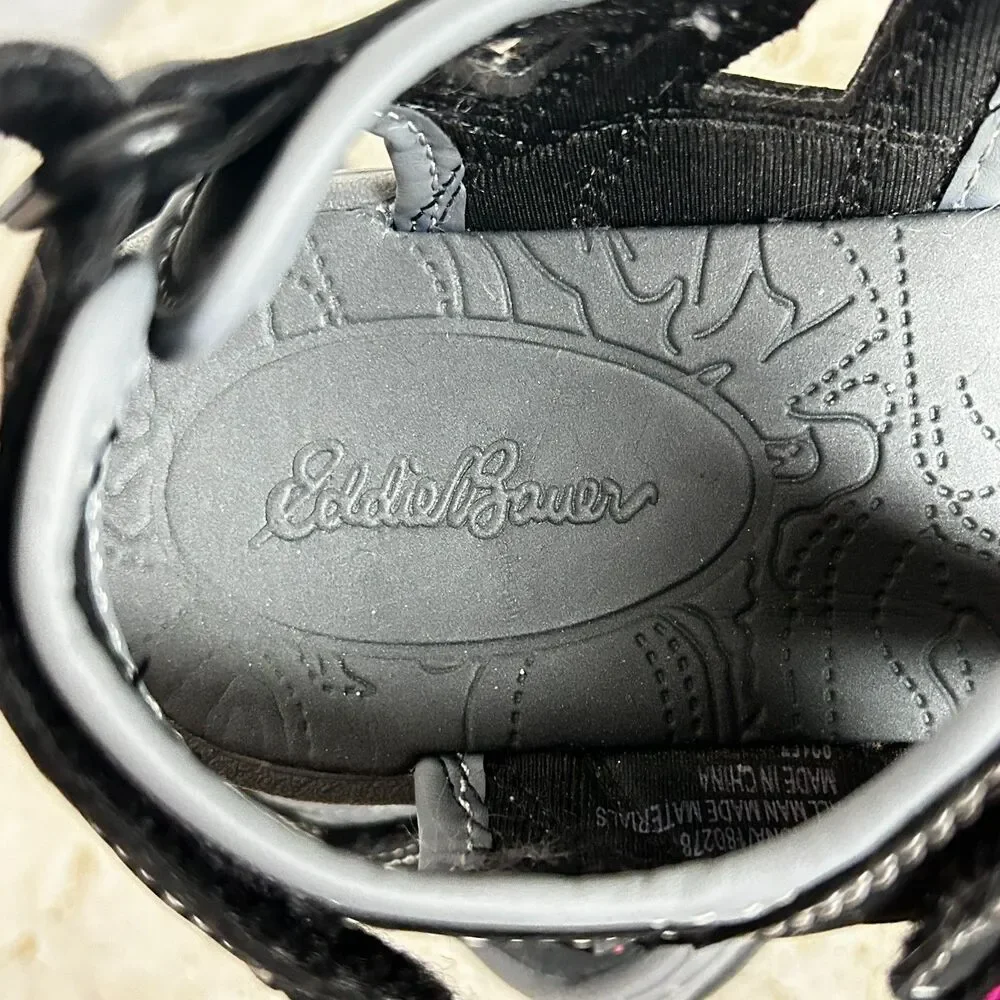 Eddie Bauer Water Shoes Womens 7 Black Gray Sandals Madrona Waterproof - Picture 9 of 11